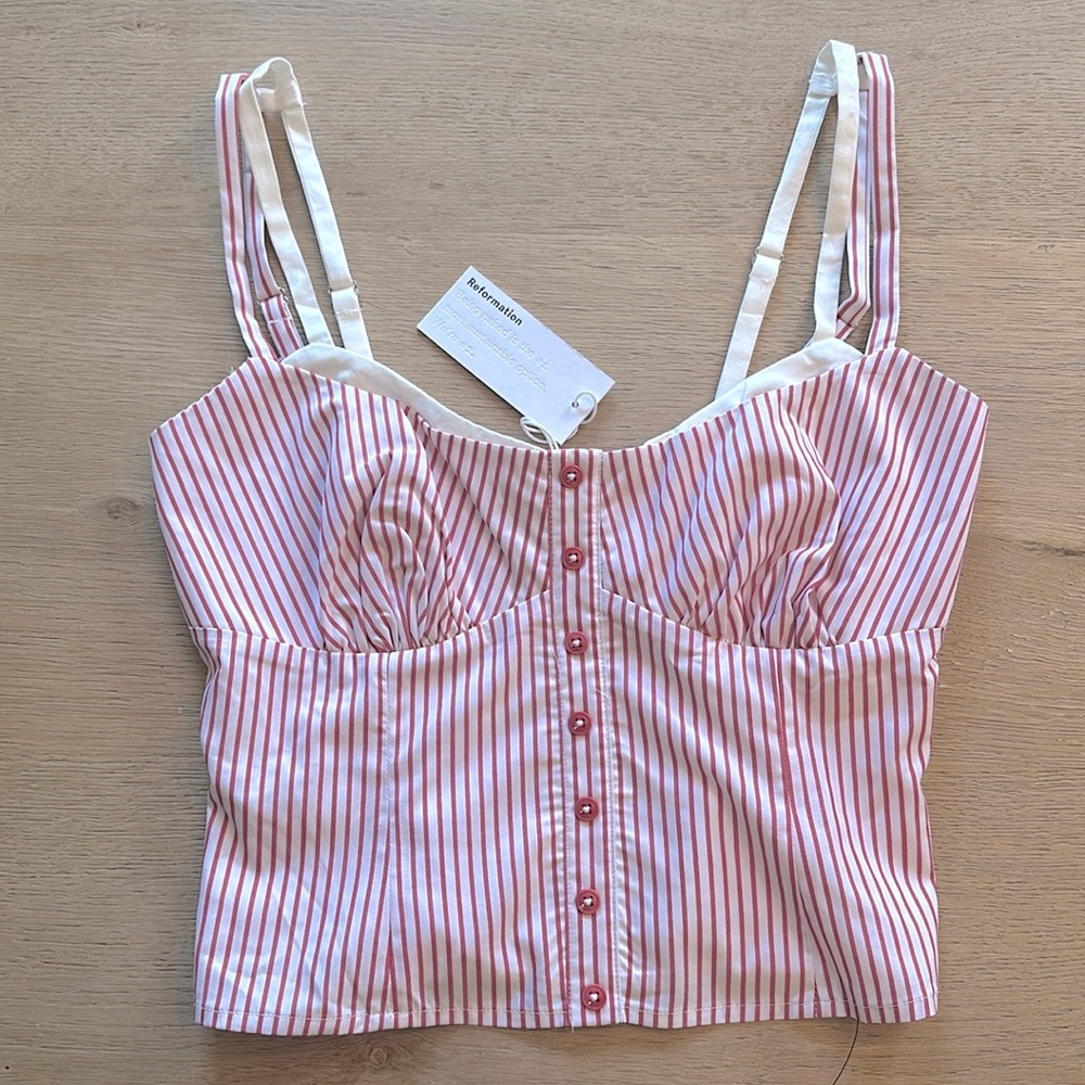 NWT Reformation Alamo Tank Top Red Stripe